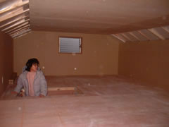 施工途中　屋根裏部屋