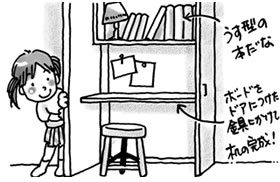 主人が、「どうしても書斎がほしい」と言うのですが、スペース的に難しそうです